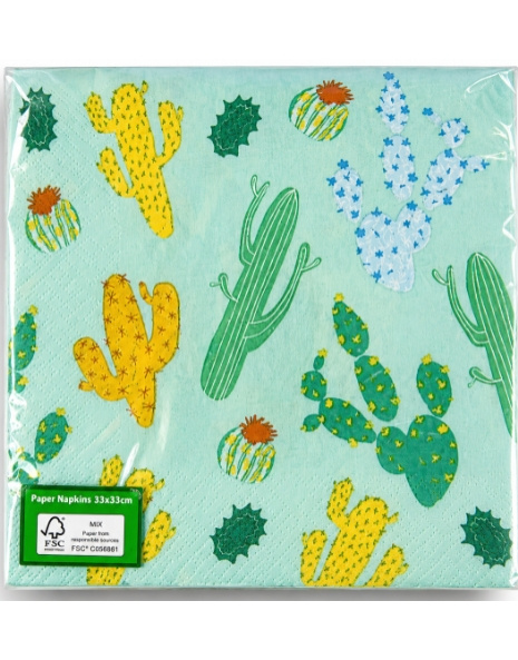 20 Servilletas Cactus 33 cm