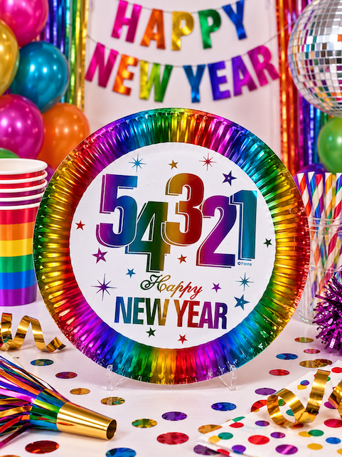 6 Platos Rainbow New Year 18 Cm