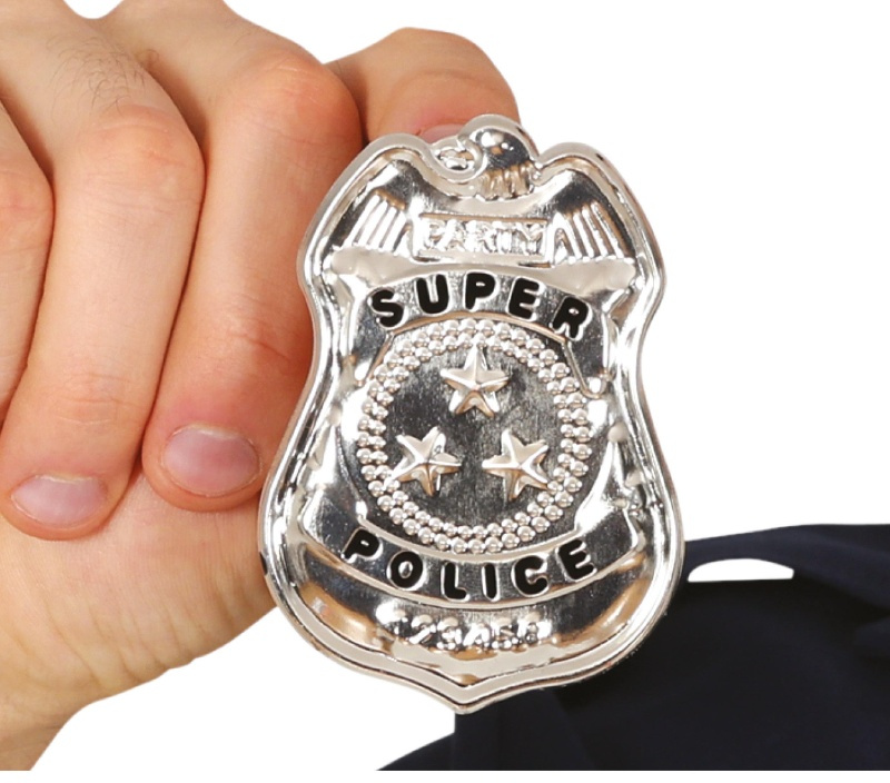 Placa policia metalica 7 cm