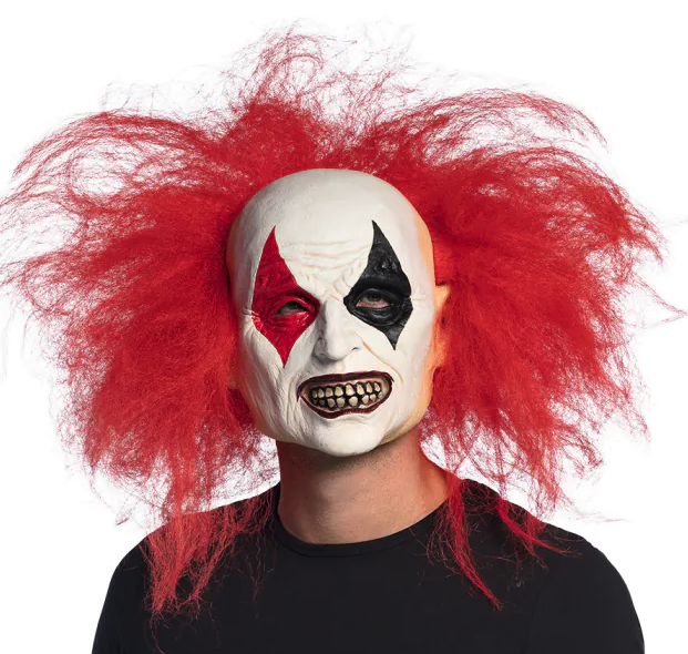 Máscara Payaso Arlequín con pelo