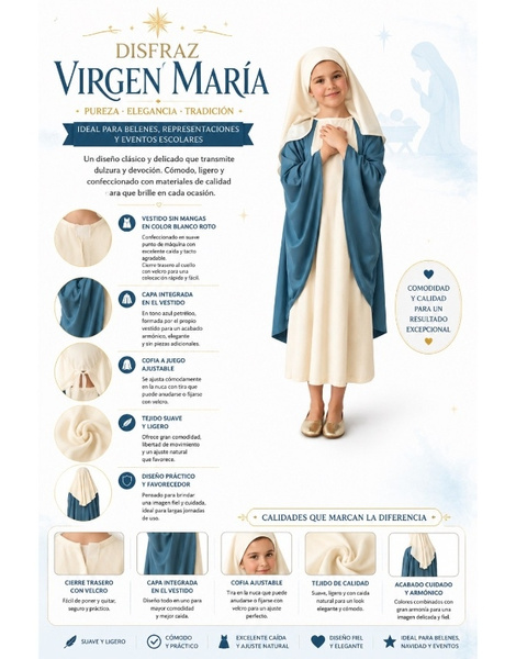 Disfraz Virgen María infantil