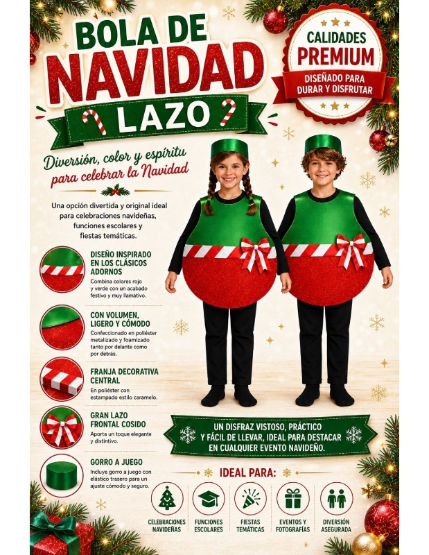Disfraz Bola Navidad Lazo  infantil