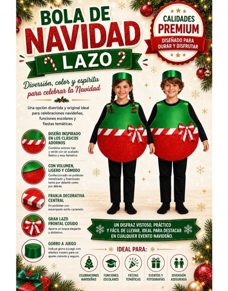 Disfraz Bola Navidad Lazo  infantil