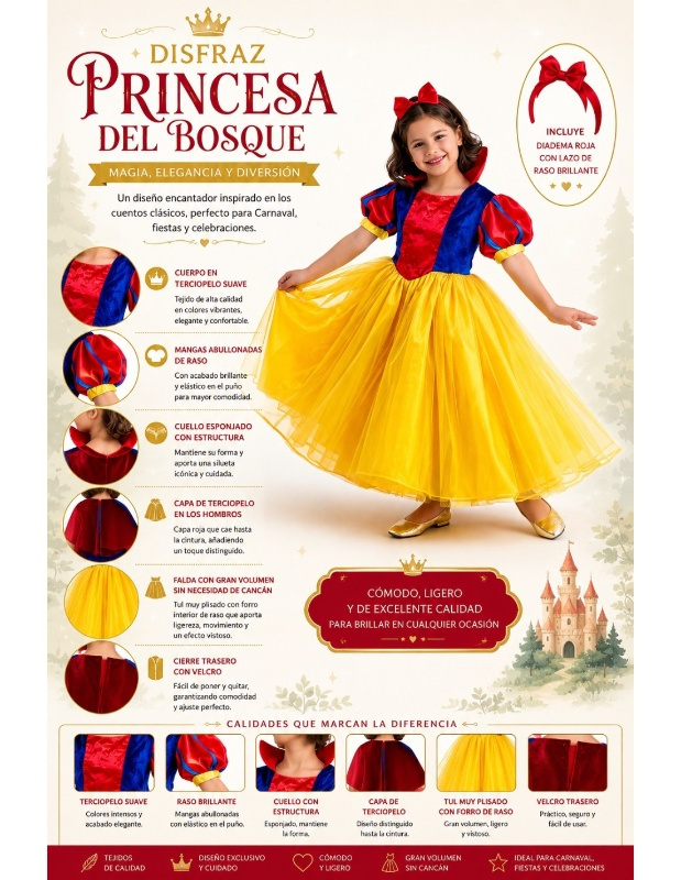 Disfraz Princesa del bosque infanil