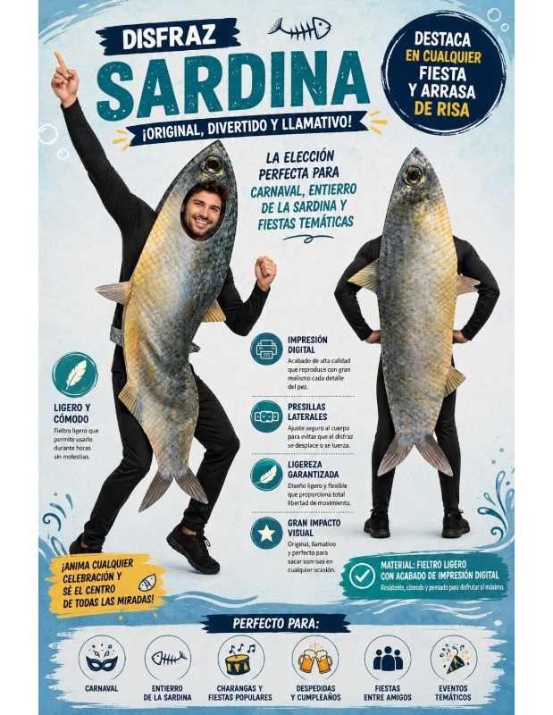 Disfraz Sardina adulto