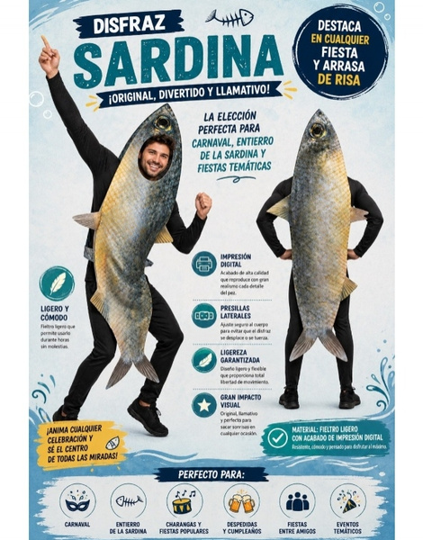 Disfraz Sardina adulto