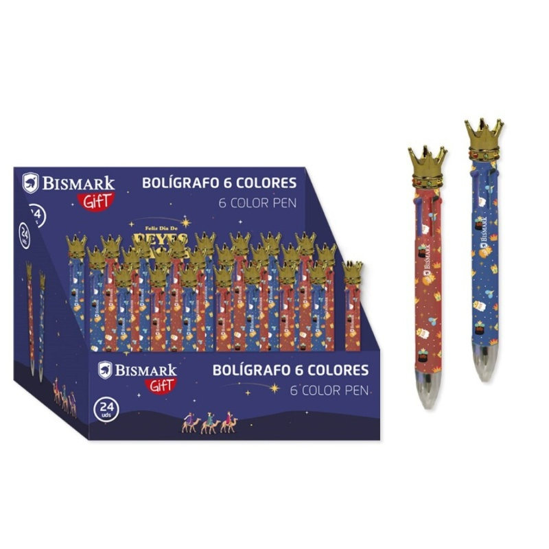 Bolígrafo Reyes Magos 6 colores