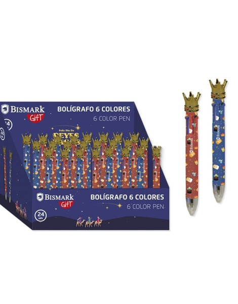 Bolígrafo Reyes Magos 6 colores