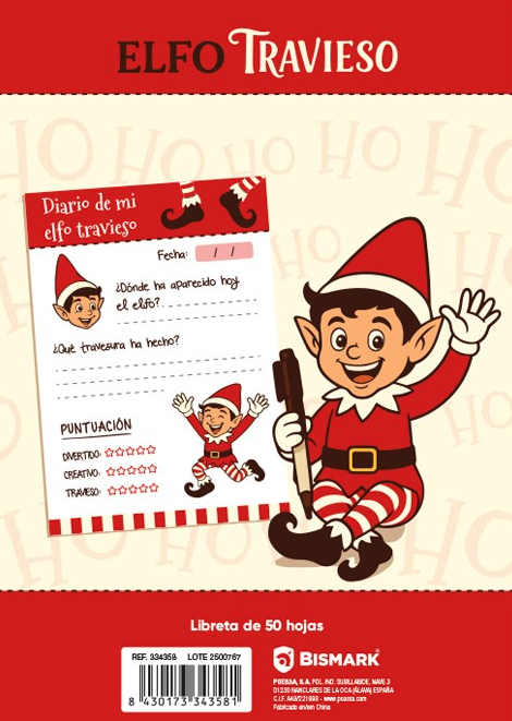 Elfo Travieso Diario A5-50hojas