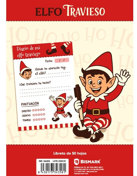 Elfo Travieso Diario A5-50hojas