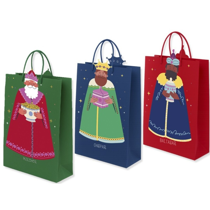 Bolsa silueta Reyes Magos foil