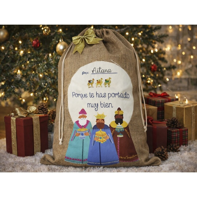 Saco regalos Reyes Magos 50x70 cms