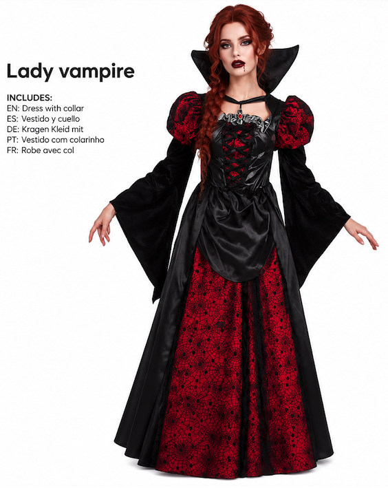 Disfraz Vampiresa siniestra adulta