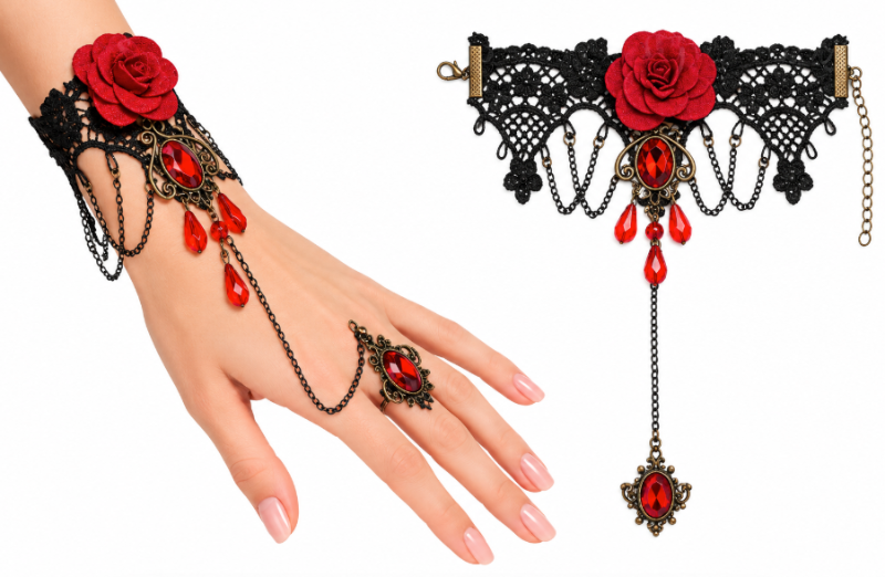 Pulsera encaje rosa