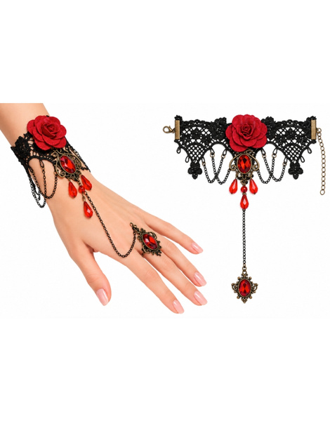 Pulsera encaje rosa