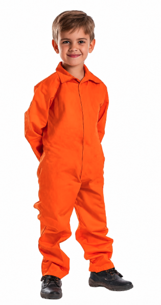 Mono Trabajo naranja infantil