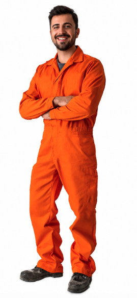 Mono Trabajo naranja adulto