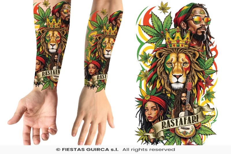 Tatuaje Rasta 14X30 Cm
