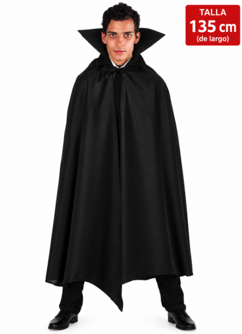 Capa nylon negra adulto 135 cms