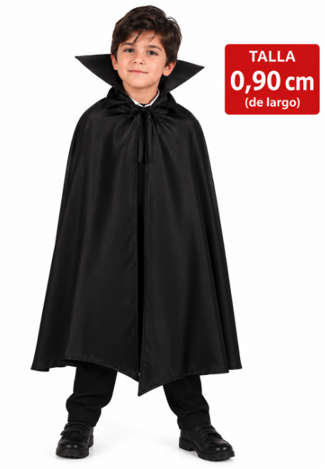 Capa vampiro nylon infantil 90 cms