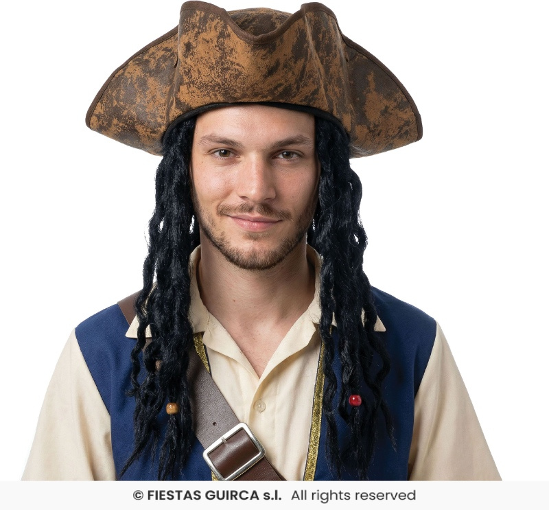 SOMBRERO PIRATA CON PELO