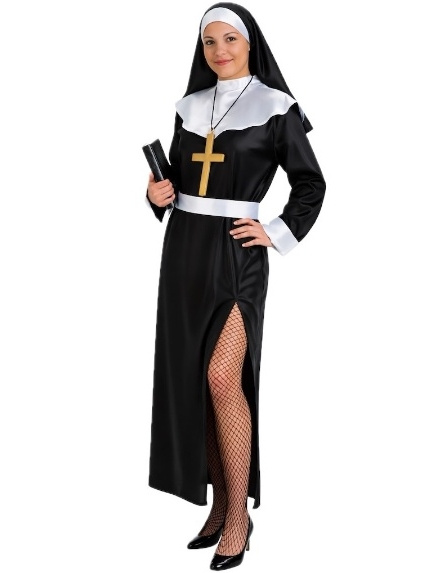 Mulher de freira de fantasia