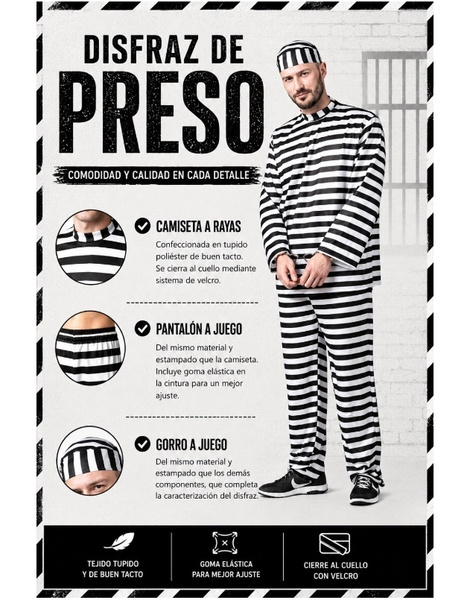 Fato de Prisioneiro Adulto