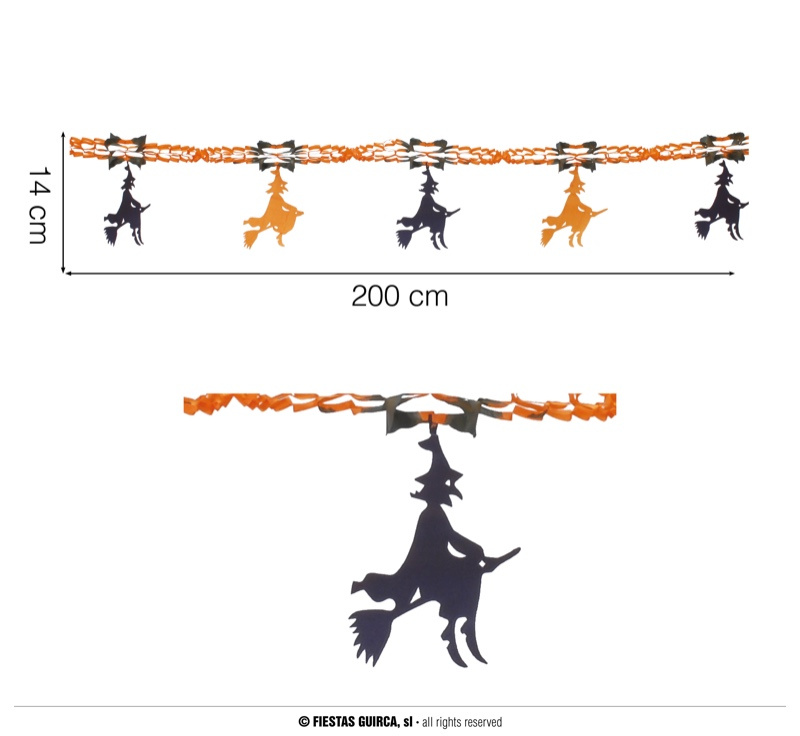 Bruxa de fantasia de papel de grinalda