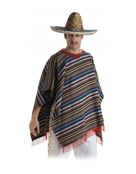 Disfraz poncho mejicano adulto