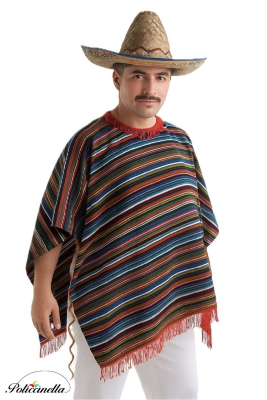 Disfraz poncho mejicano adulto