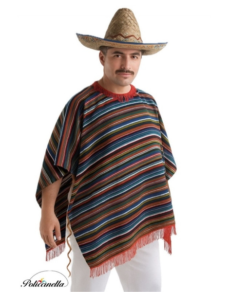 Disfraz poncho mejicano adulto