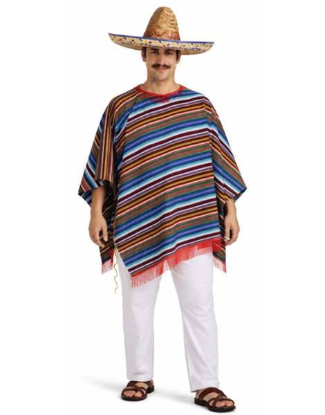 Disfraz poncho mejicano adulto
