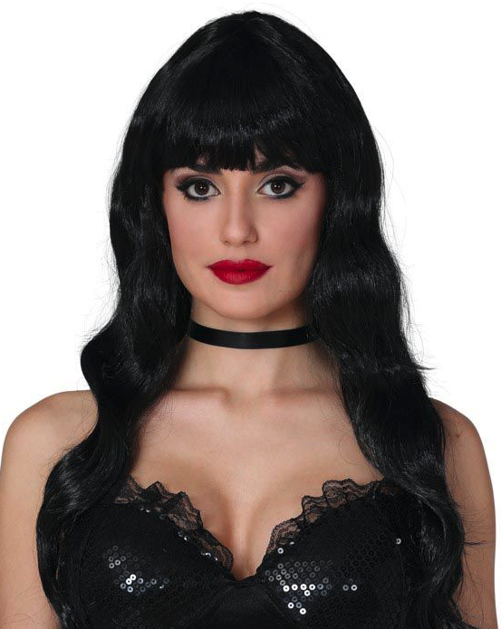 Peluca negra larga