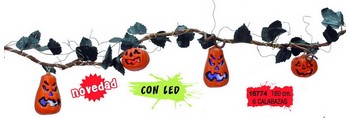 Guirnalda Calabazas Con Luces