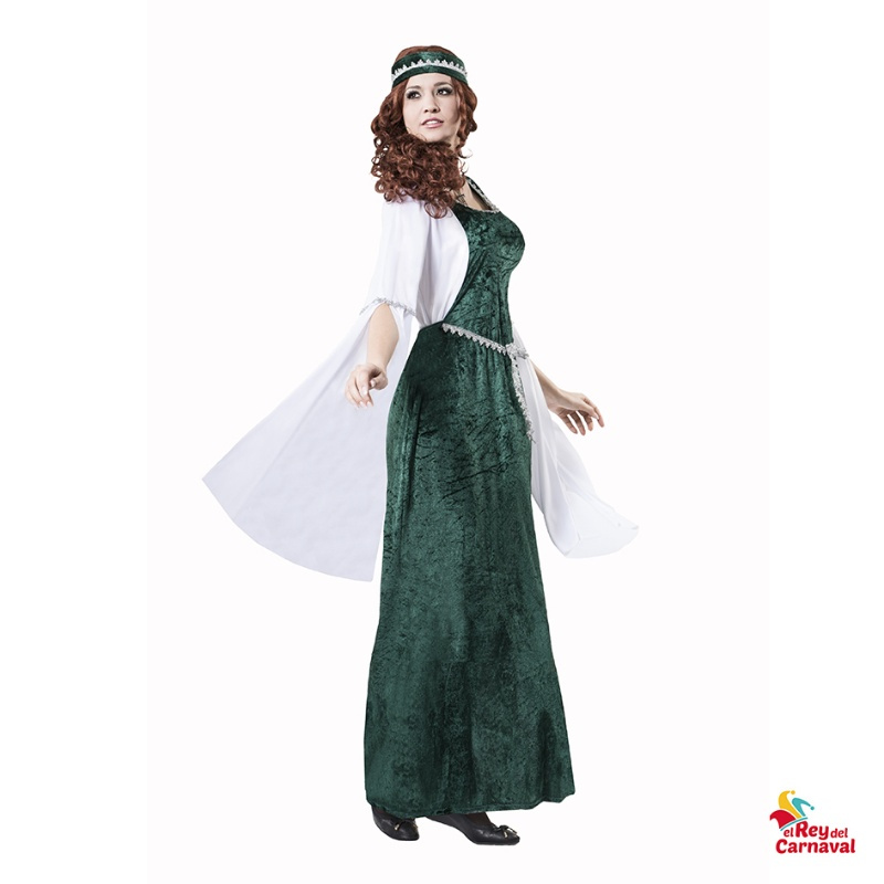 Disfraz Medieval verde para mujer