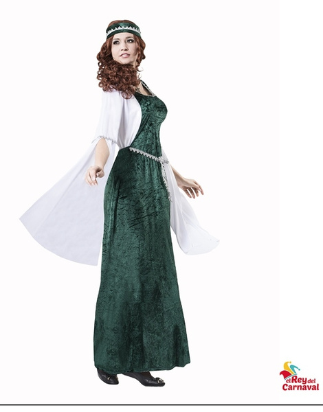 DISFRAZ MEDIEVAL VERDE MUJER