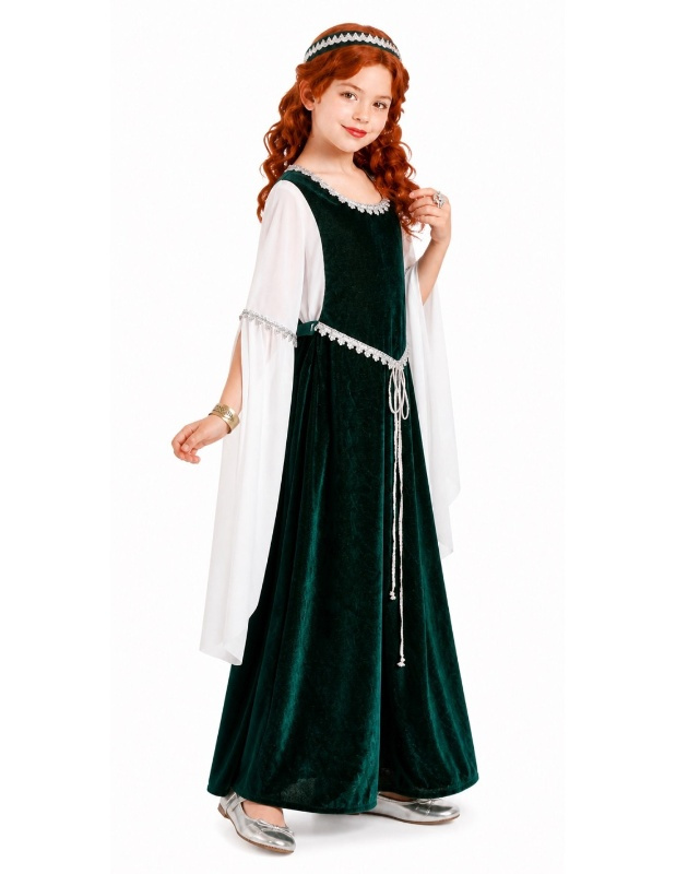 Disfraz medieval verde para niña