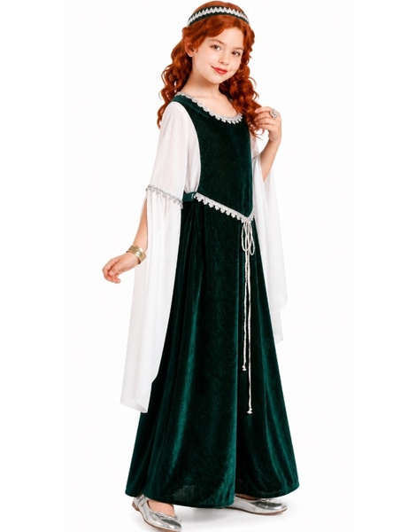 Disfraz medieval verde para niña