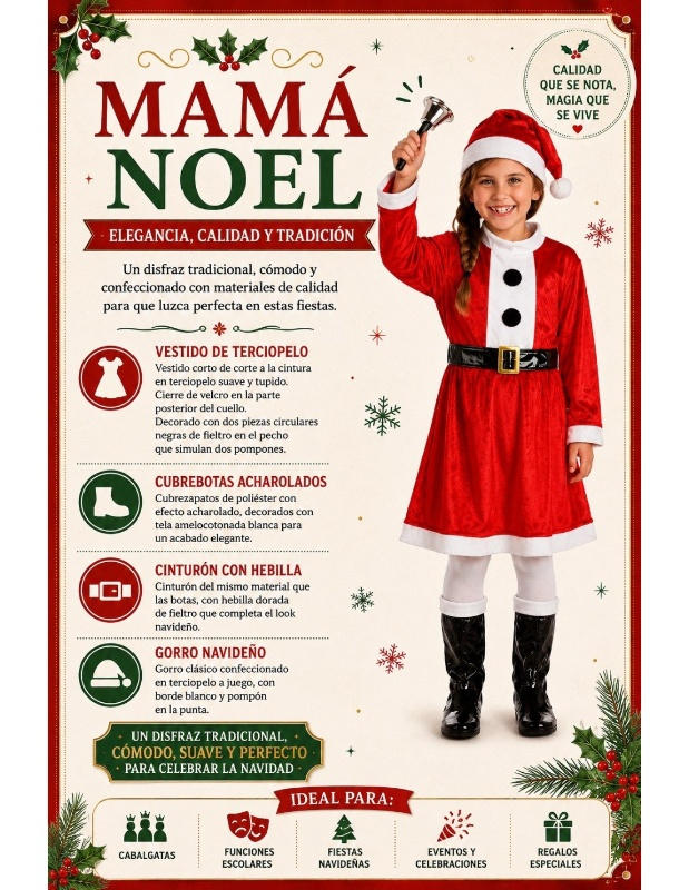 Disfraz Mamá Noel para niña