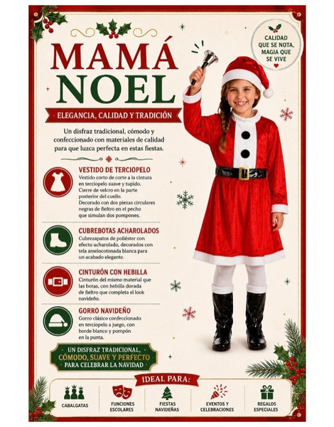 Disfraz Mamá Noel para niña