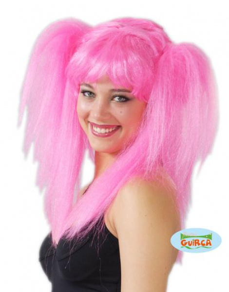Peluca coletas rosa
