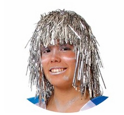 PELUCA METALIZADA ORO, PLATA Y MULTICOLO