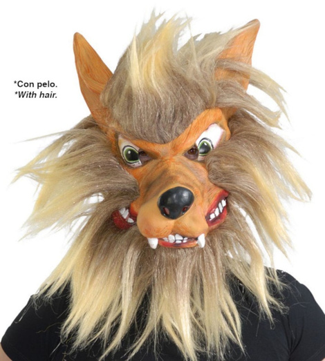 Máscara Lobo látex con pelo