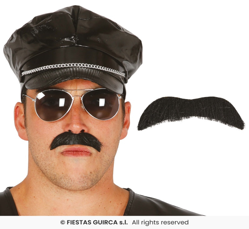 Bigote negro adhesivo