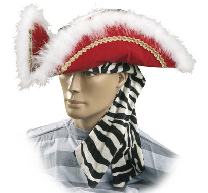 Sombrero Pirata Lujo Con Boa