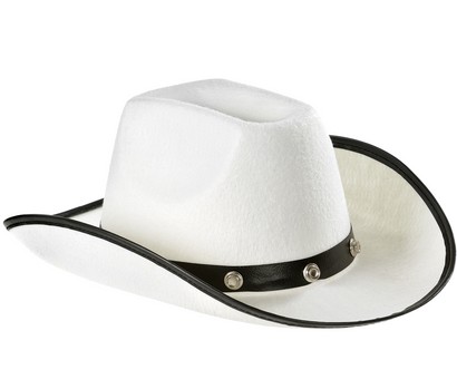 Sombrero Vaquero Blanco Con Cinta Negra