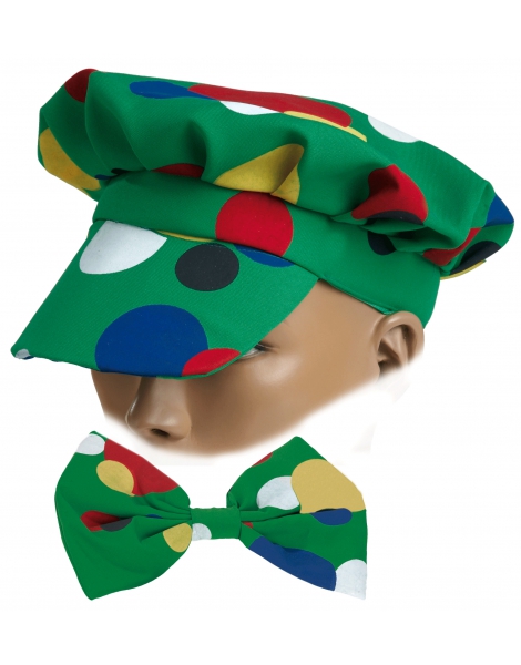 Gorra Payaso Tela Con Pajarita Adulto