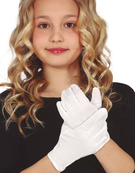 Guantes cortos blanco infantil