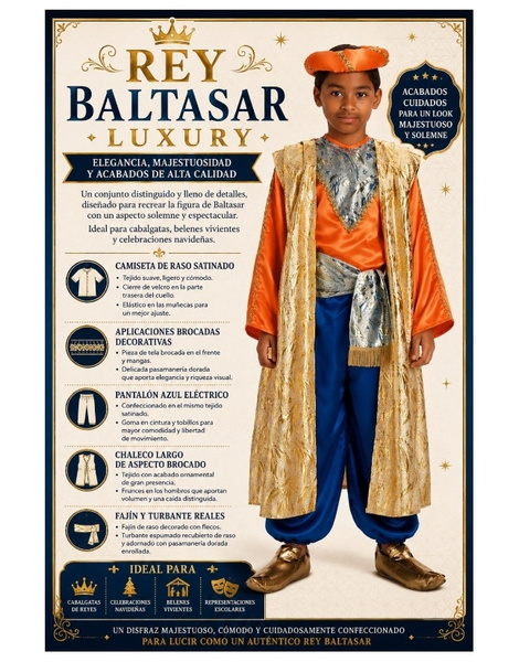 Disfraz Rey Mago Baltasar infantil