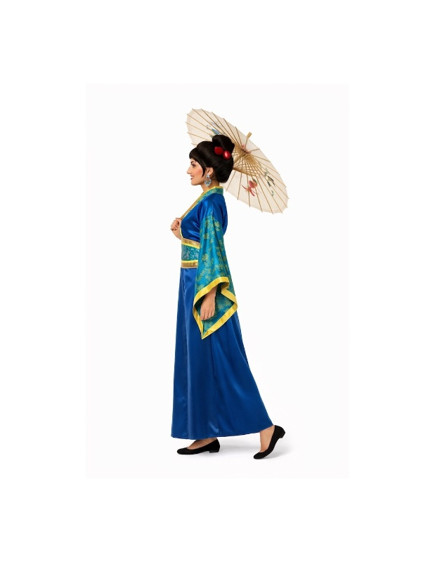 Disfraz Geisha azul mujer
